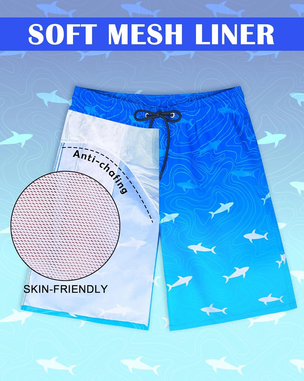 Mens Swim Trunks Bathing Suit 9" Board Shorts Quick Dry Swim Shorts Men Swimwear Mesh Lining Beach Swimsuit