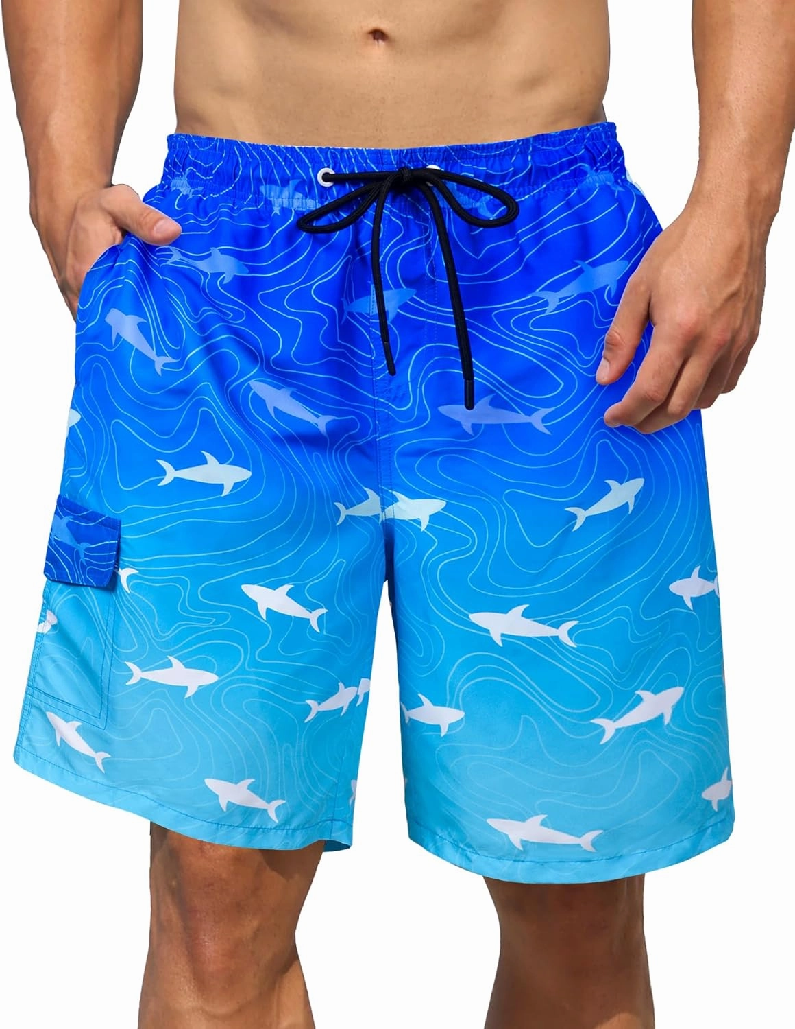 Mens Swim Trunks Bathing Suit 9" Board Shorts Quick Dry Swim Shorts Men Swimwear Mesh Lining Beach Swimsuit