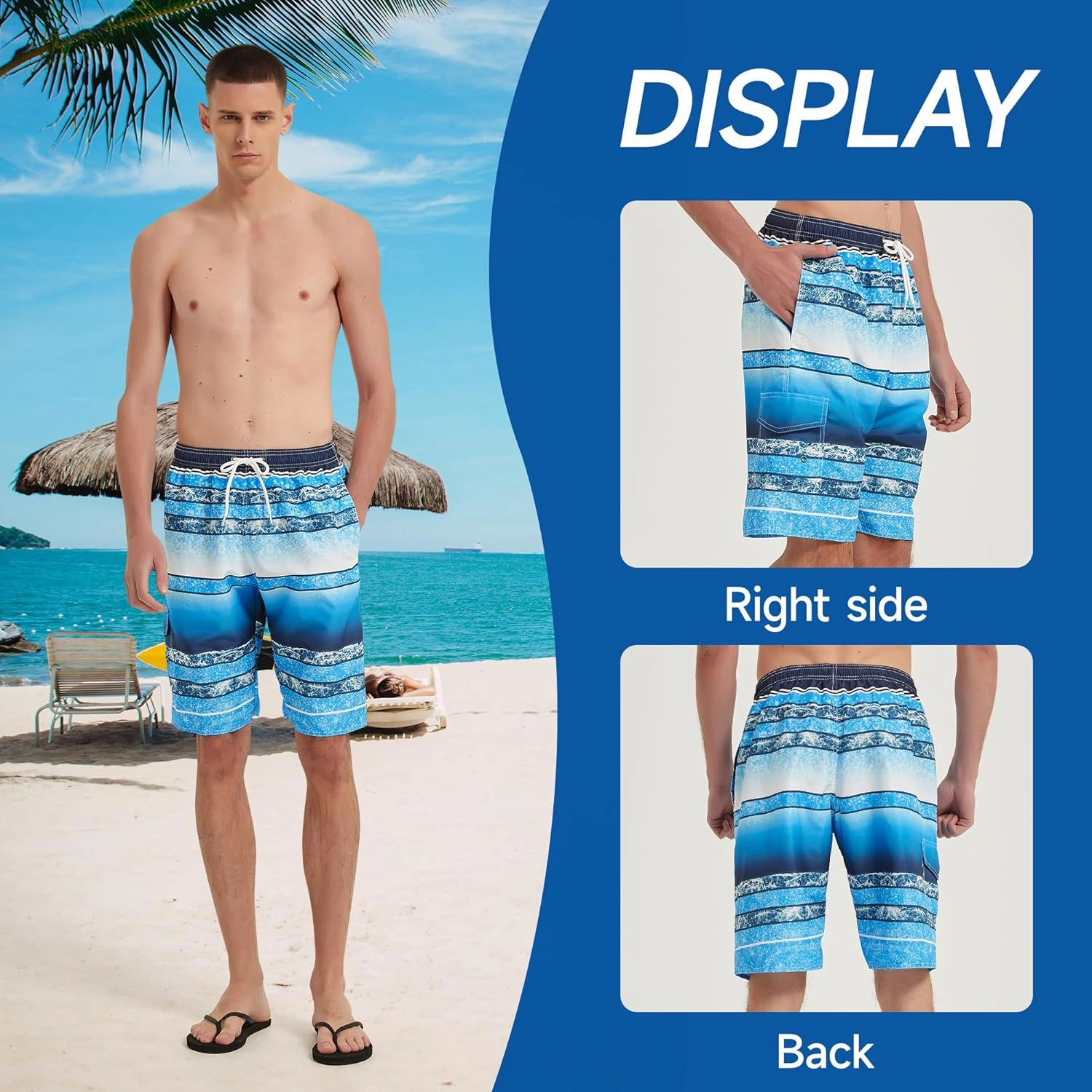 Mens Swim Trunks Swim Shorts Swimwear Swimsuit Beach Shorts Bathing Suits Quick Dry Waterproof