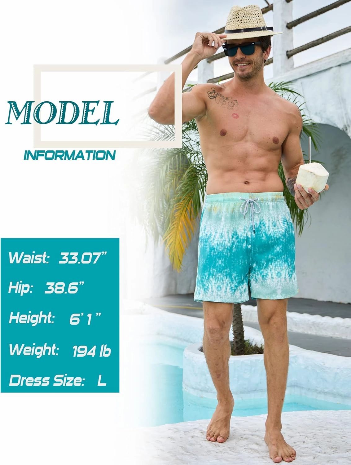 Mens Swim Trunks with Compression Liner Bathing Suits 2 Pack Quick Dry Stretch Beach Shorts 7 inch Inseam Swimwear