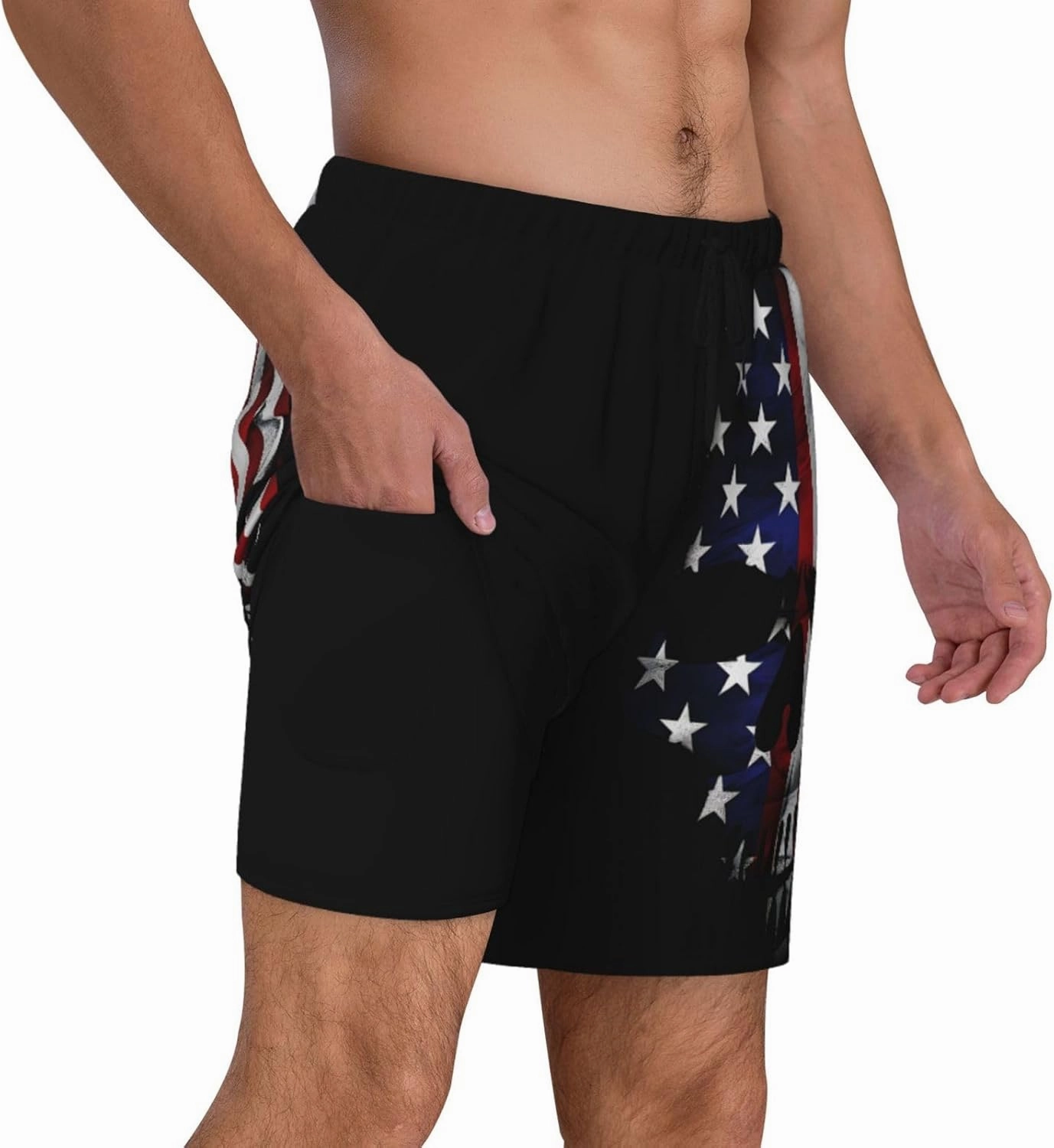 Mens Swim Trunks with Compression Liner Board Shorts Quick Dry Beach Shorts