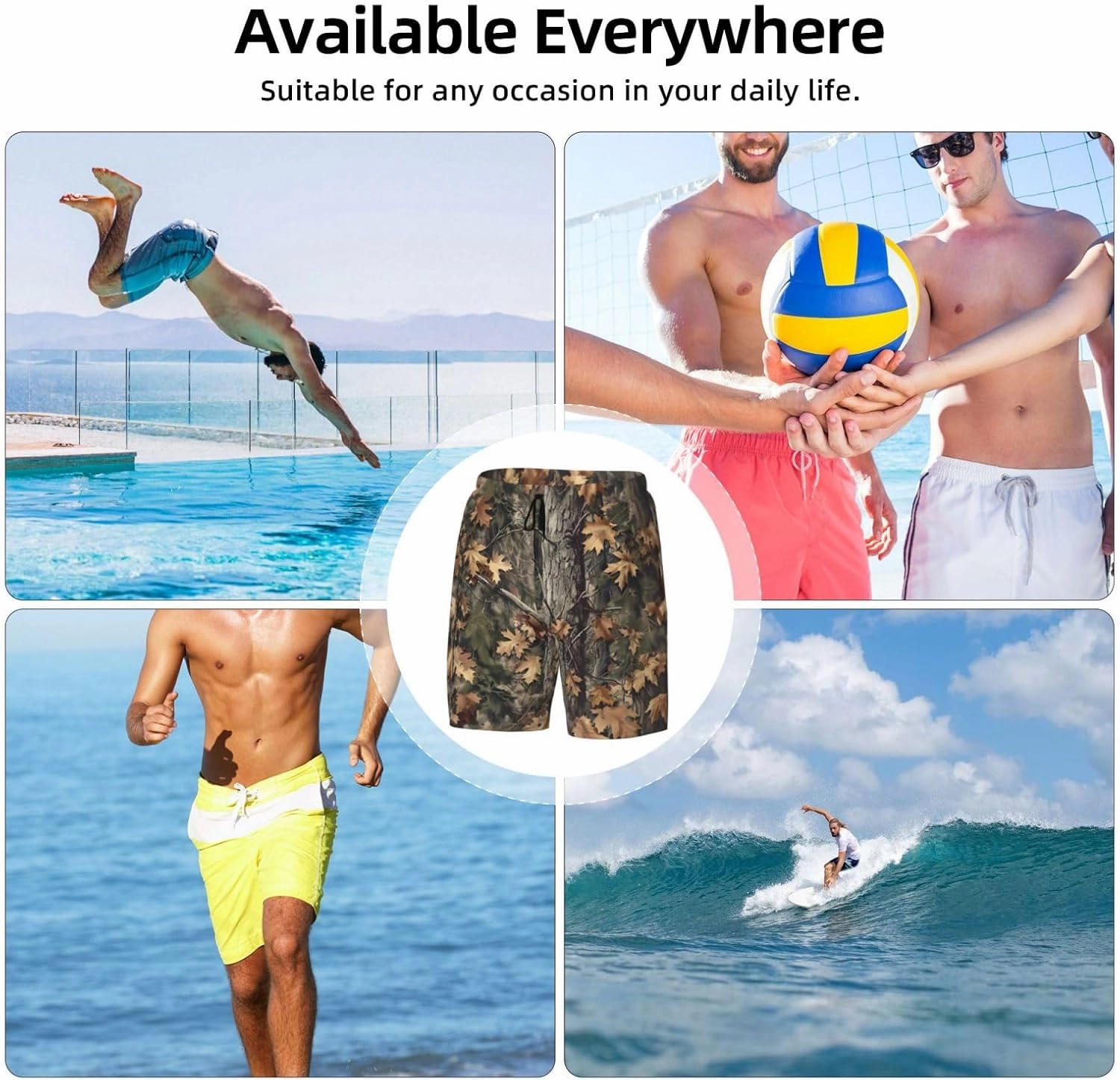 Mens Swim Trunks with Compression Liner Board Shorts Quick Dry Beach Shorts