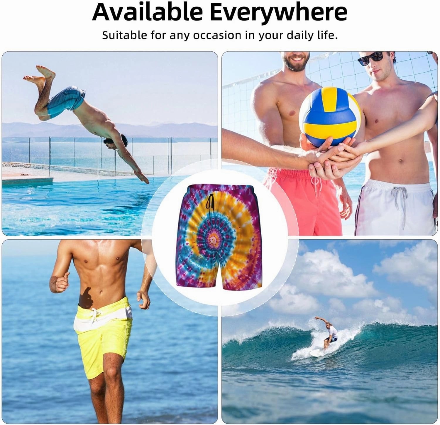 Mens Swim Trunks with Compression Liner Board Shorts Quick Dry Beach Shorts