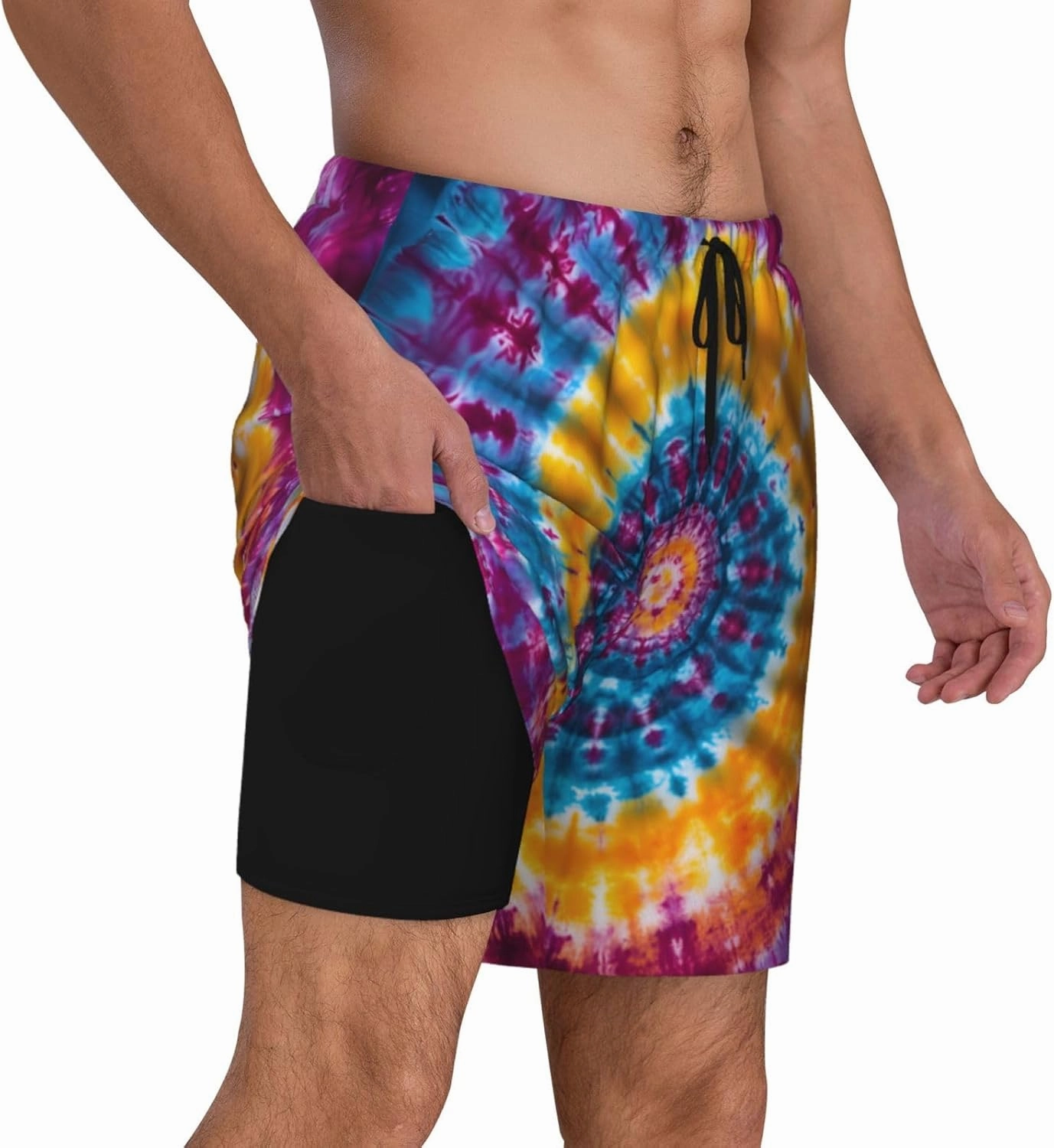 Mens Swim Trunks with Compression Liner Board Shorts Quick Dry Beach Shorts