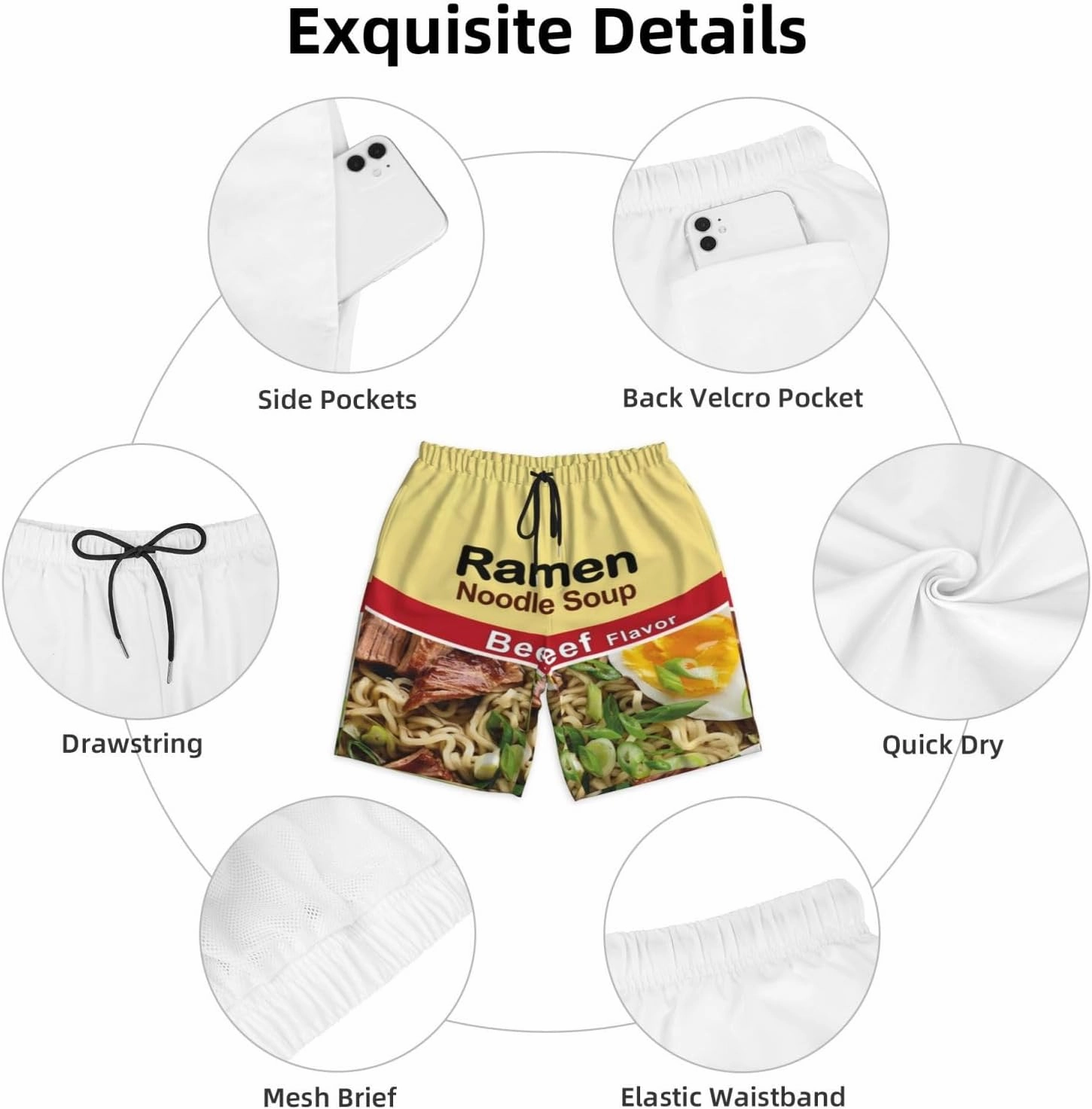 Mens Swim Trunks with Mesh Lining,Quick Dry Swimsuit Board Shorts Beach Pants Swimwear Bathing Suits