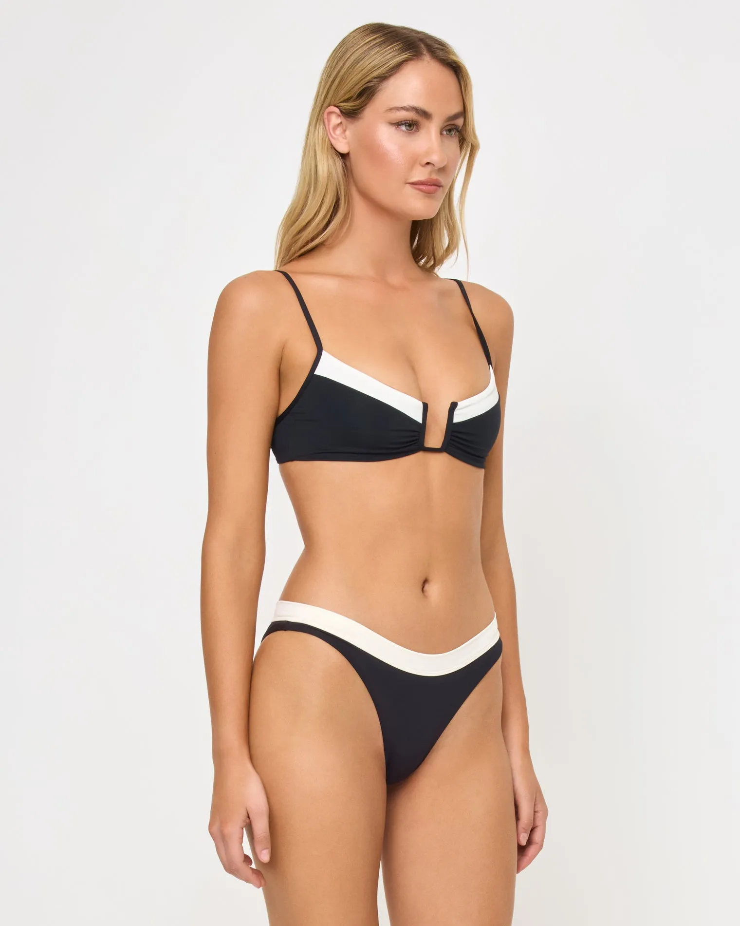 Mercer Bikini Bottom - Black-Cream