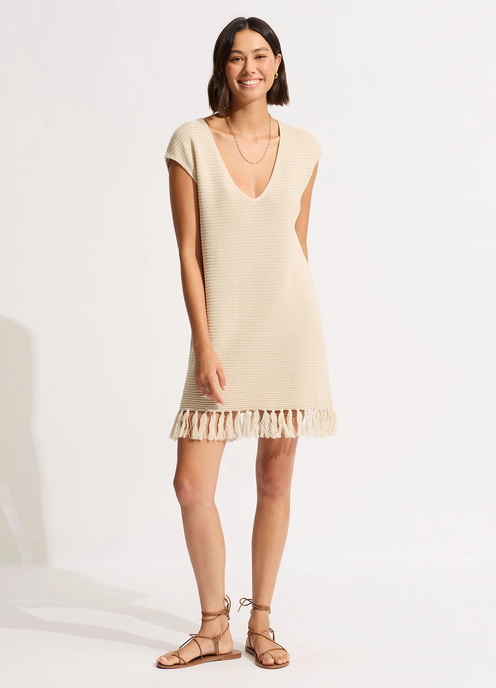 Mini Knit Cover Up - Natural