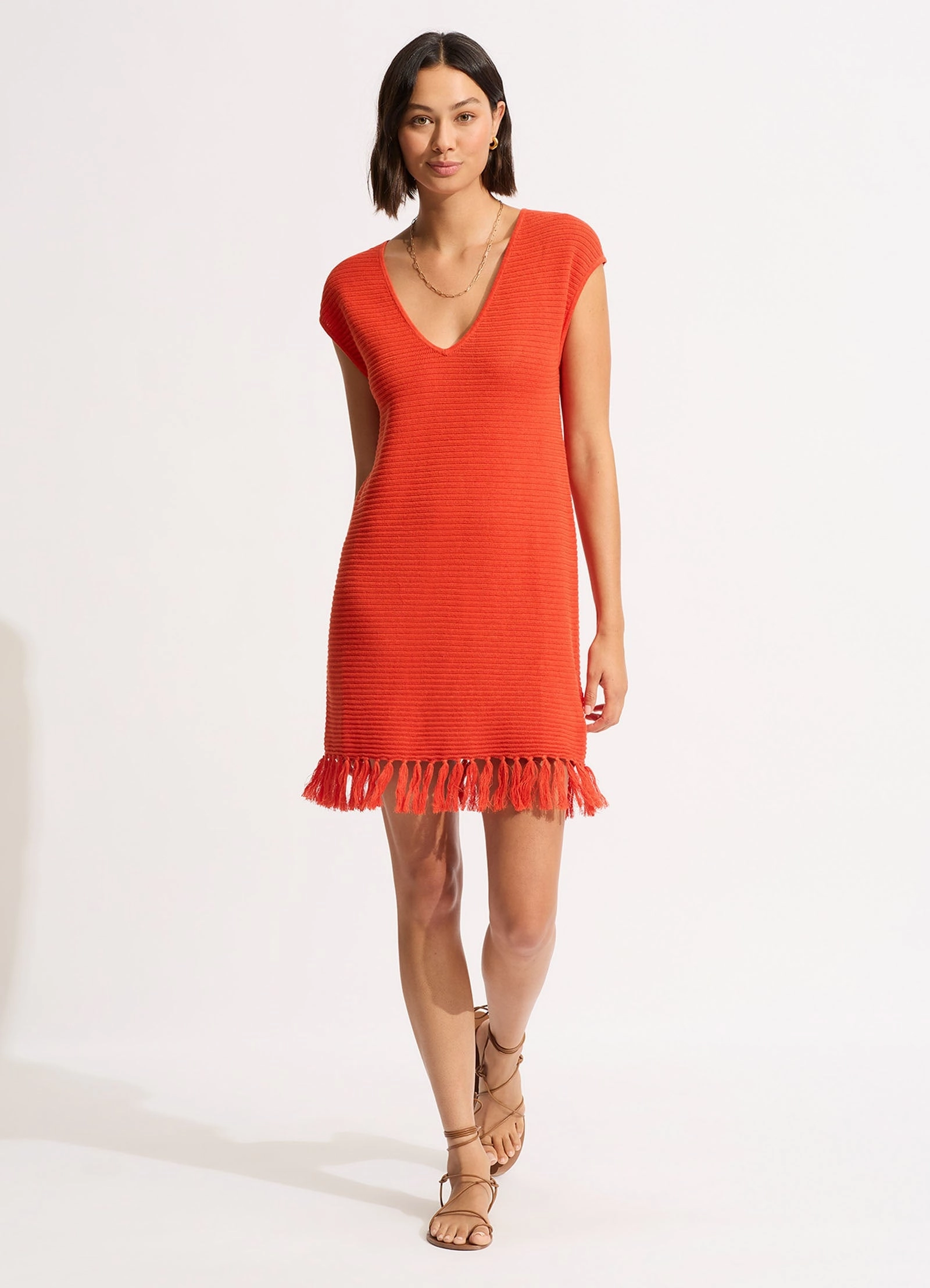 Mini Knit Cover Up - Tamarillo