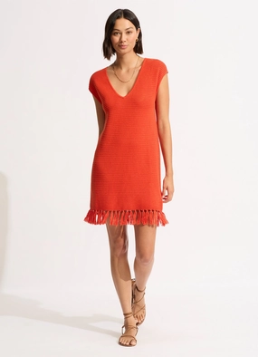Mini Knit Cover Up - Tamarillo