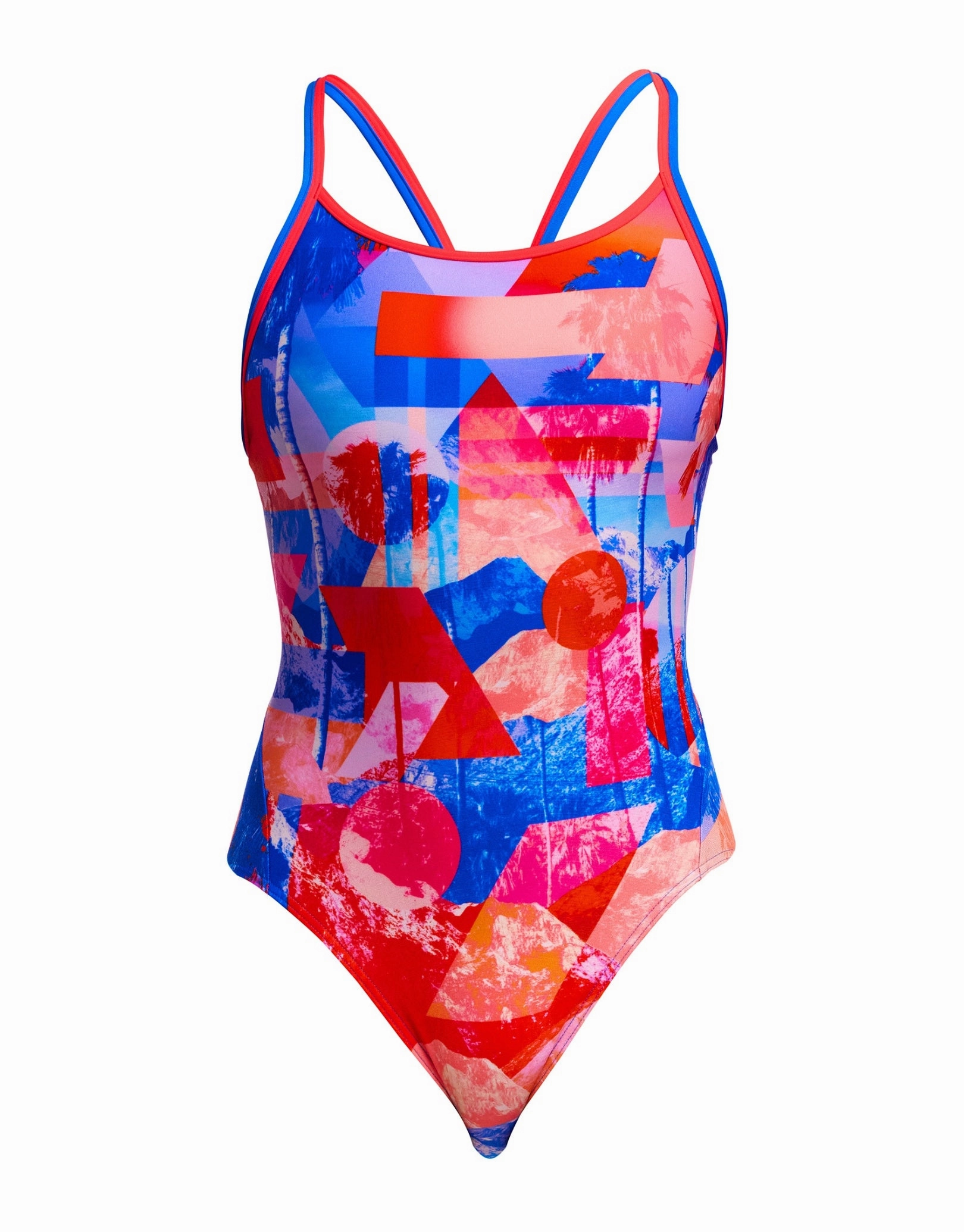 Miss Adventure Diamond Back Swimsuit - Blue/Red