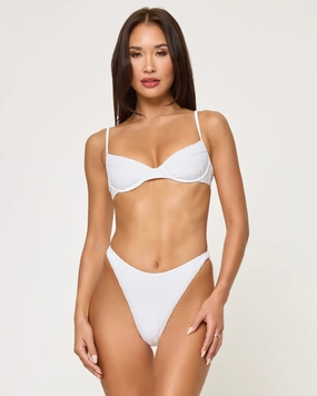 Missy Bikini Top - Eyelet White