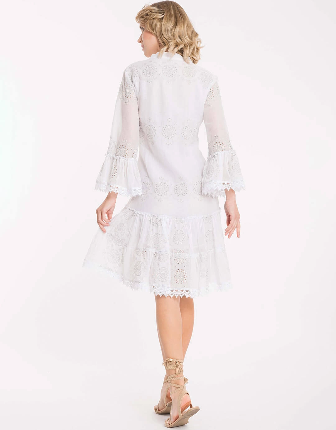 Monica Dress - White Silver