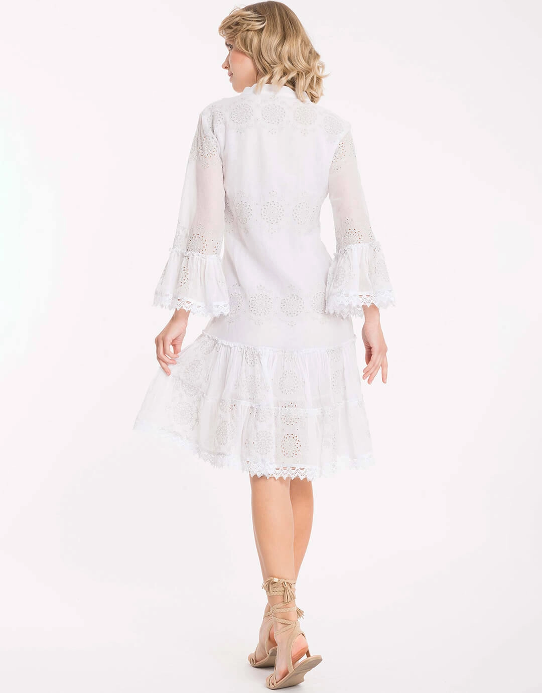 Monica Dress - White Silver