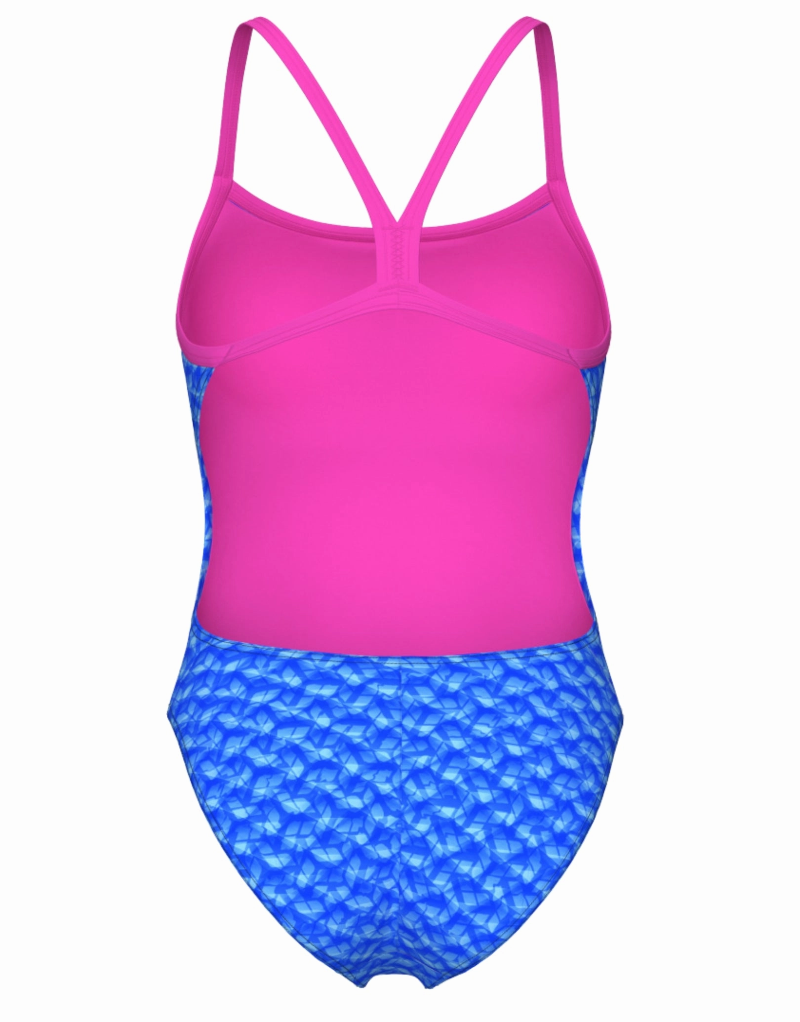 Monogram Challenge Back Swimsuit - Blue/Shocking Pink