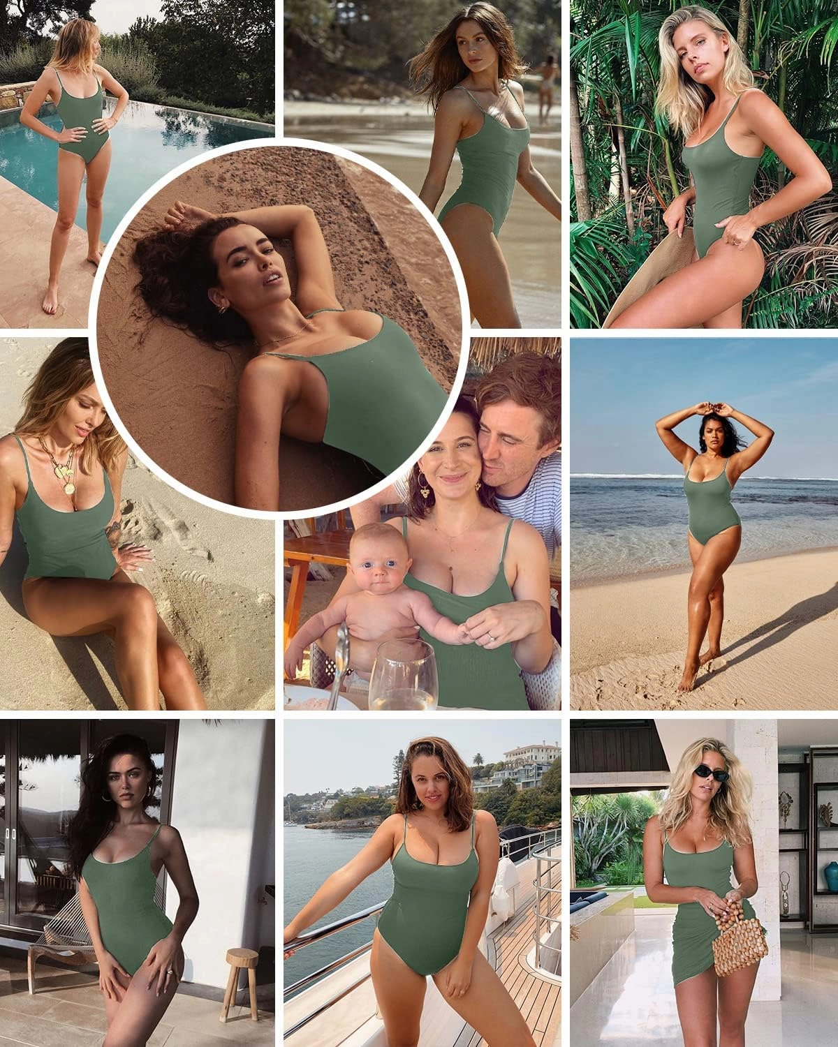 Narecte Sexy One Piece Bathing Suit for Women Tummy Control High Cut One Piece Swimsuit Womens Swim Suit