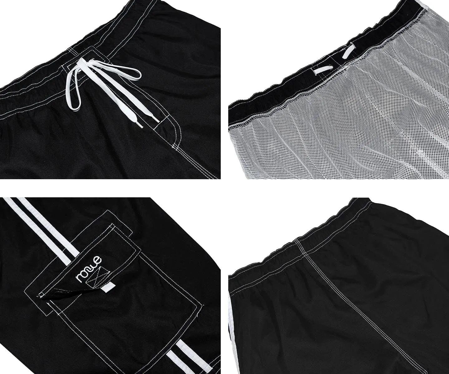 Nonwe Men's Beachwear Board Shorts Quick Dry with Mesh Lining Swim Trunks