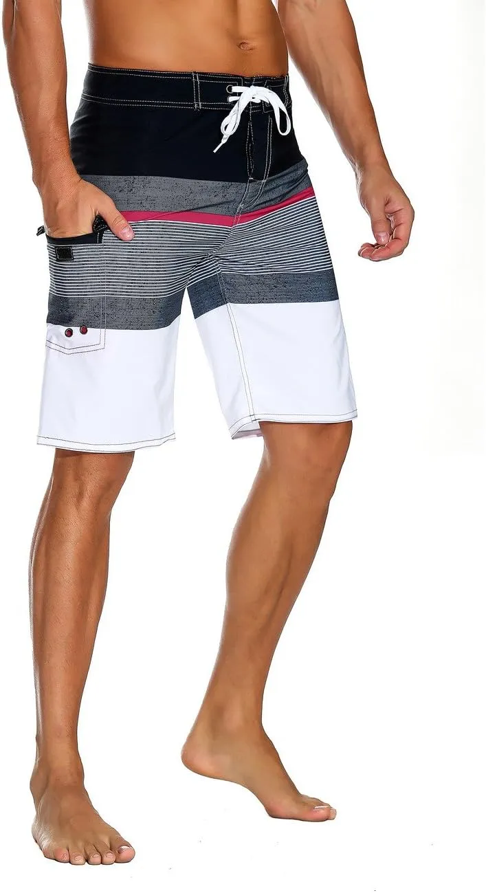 Nonwe Men's Sportwear Quick Dry Board Shorts with Lining