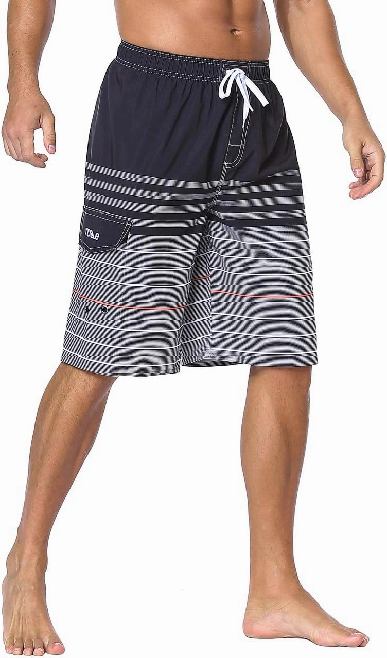 Nonwe Men's Beachwear Board Shorts Quick Dry with Mesh Lining Swim Trunks
