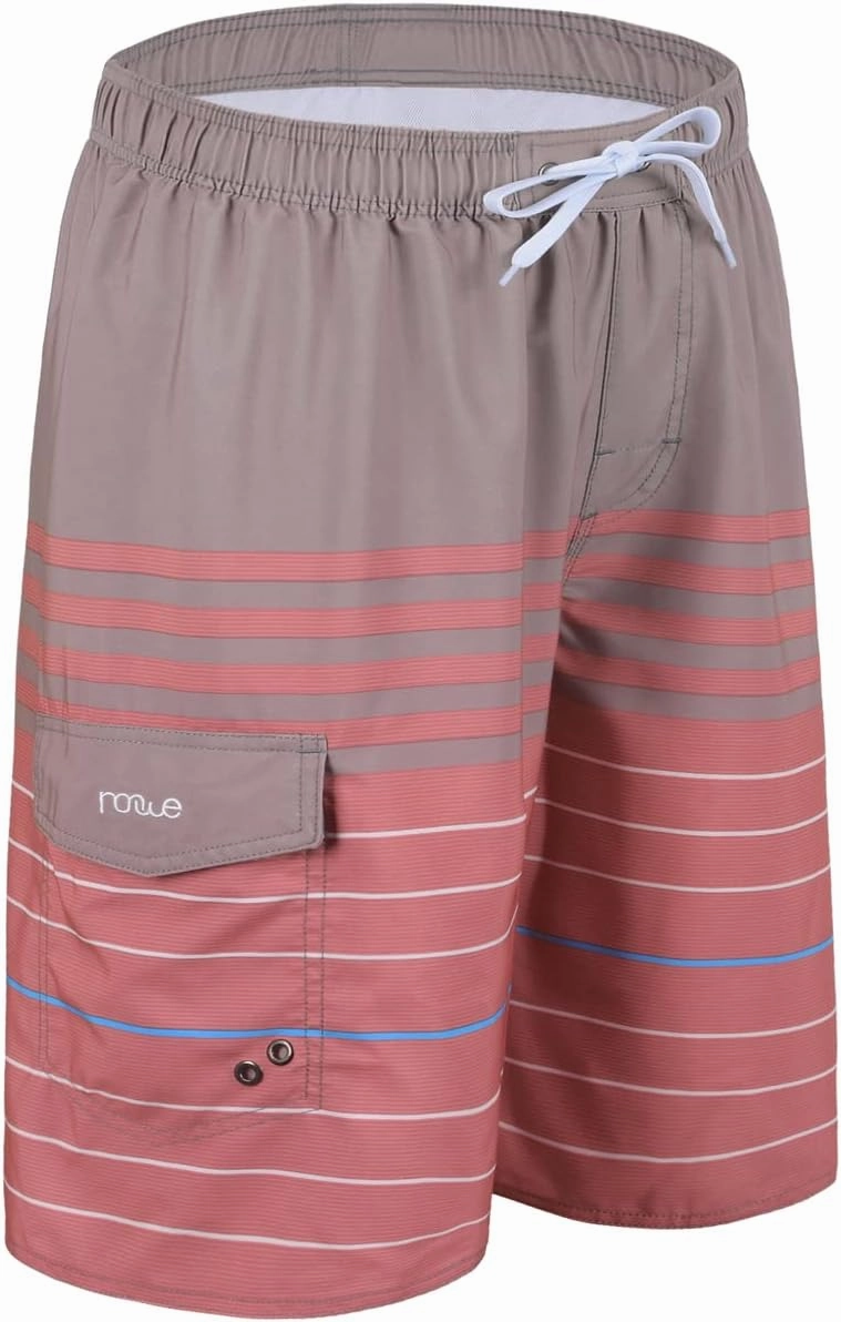 Nonwe Men's Beachwear Board Shorts Quick Dry with Mesh Lining Swim Trunks