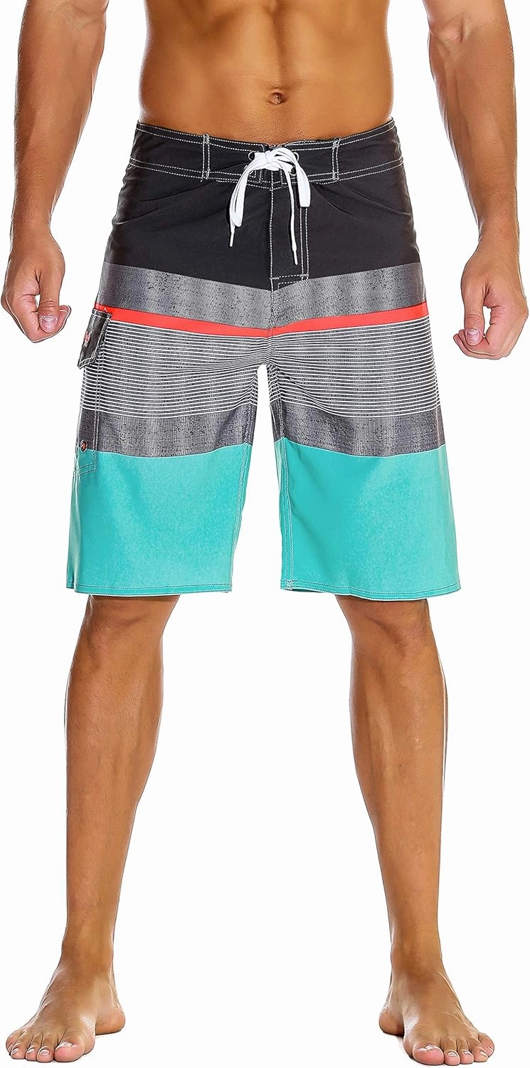 Nonwe Men's Sportwear Quick Dry Board Shorts with Lining