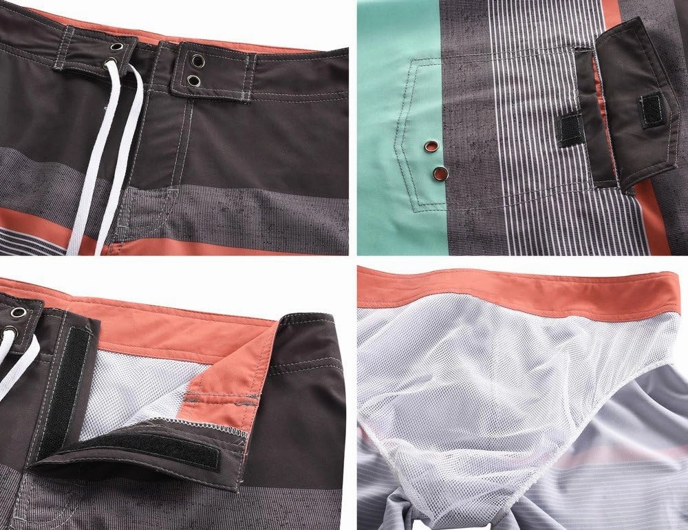 Nonwe Men's Sportwear Quick Dry Board Shorts with Lining