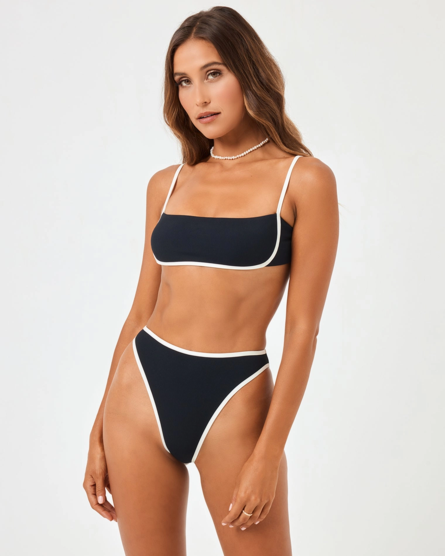 Nora Bikini Bottom - Black-Cream