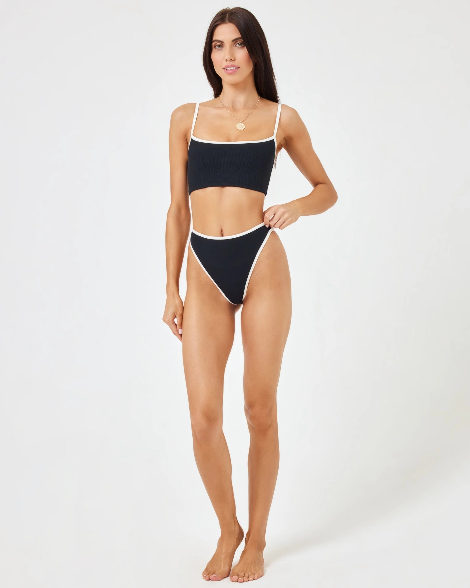 Nora Bikini Bottom - Black-Cream