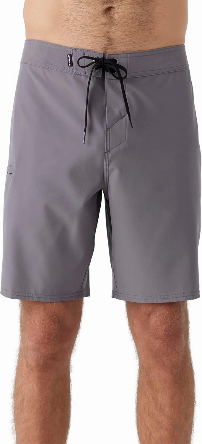 O'NEILL Men's 19 Inch Solid Boardshorts - Water Resistant Swim Trunks for Men with Quick Dry Stretch Fabric and Pockets