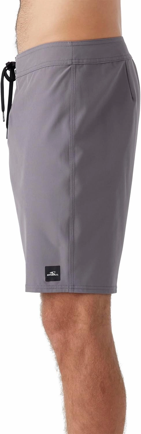 O'NEILL Men's 19 Inch Solid Boardshorts - Water Resistant Swim Trunks for Men with Quick Dry Stretch Fabric and Pockets