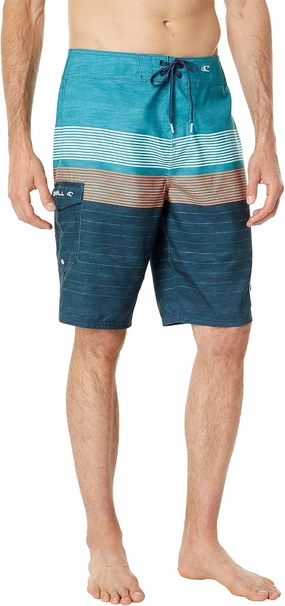 O'NEILL Men's 21 Inch Geo Print Boardshorts - Water Resistant Swim Trunks for Men with Quick Dry Stretch Fabric and Pockets
