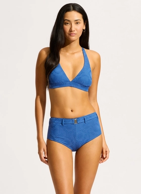 Oasis Multi Fit Longline Triangle Bikini Top - Ultramarine