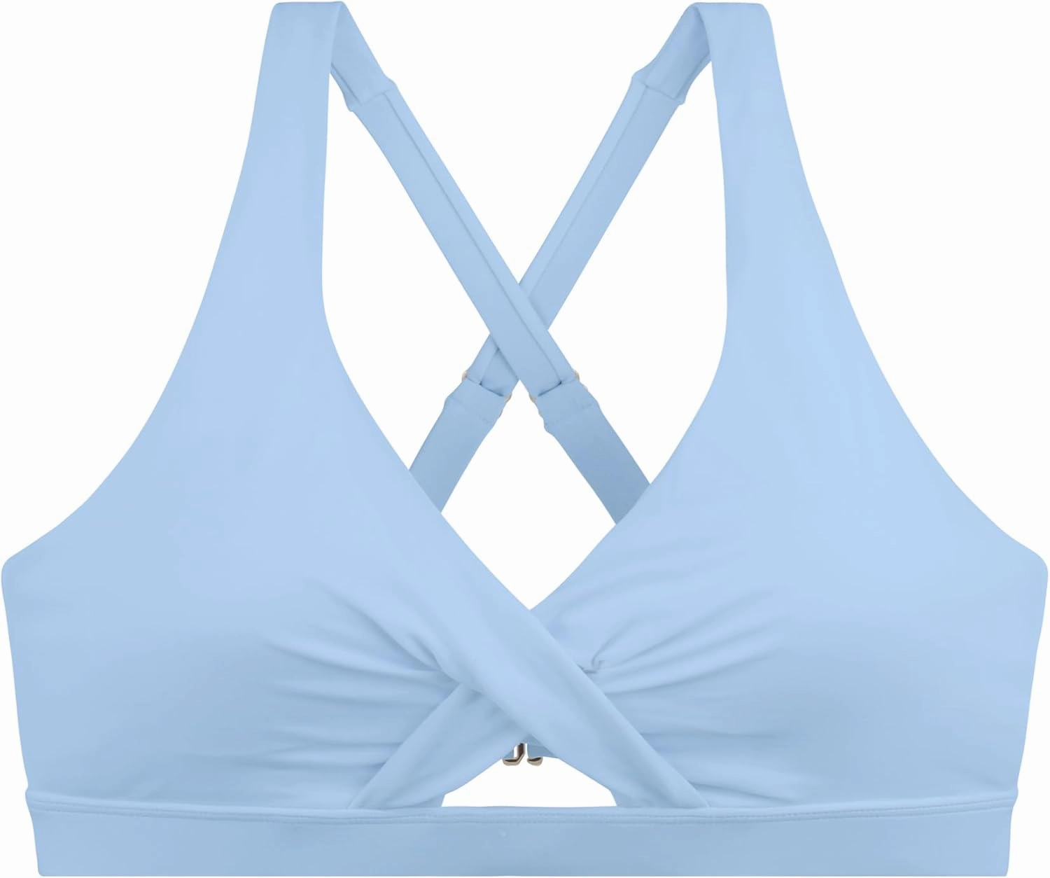 Ocean Blues Women's V-Neck Bikini Top Retro Cutout Bathing Suit Top