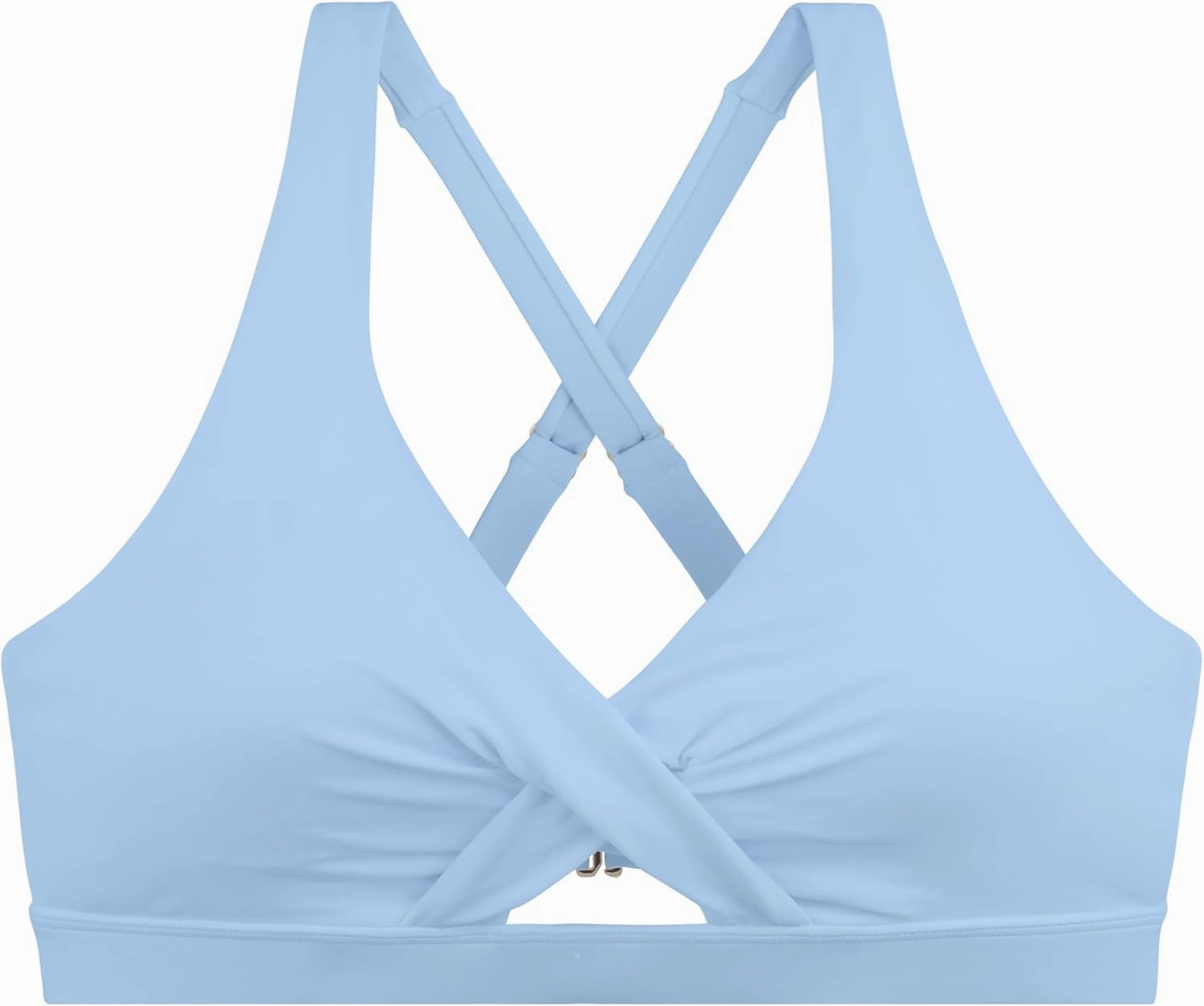 Ocean Blues Women's V-Neck Bikini Top Retro Cutout Bathing Suit Top