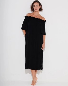 Off The Shoulder Dress - Black