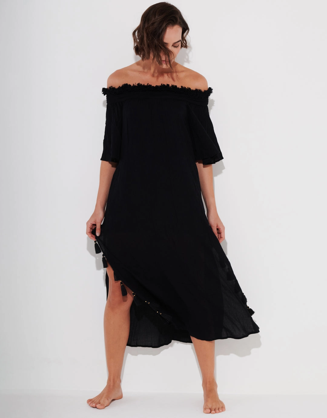 Off The Shoulder Dress - Black