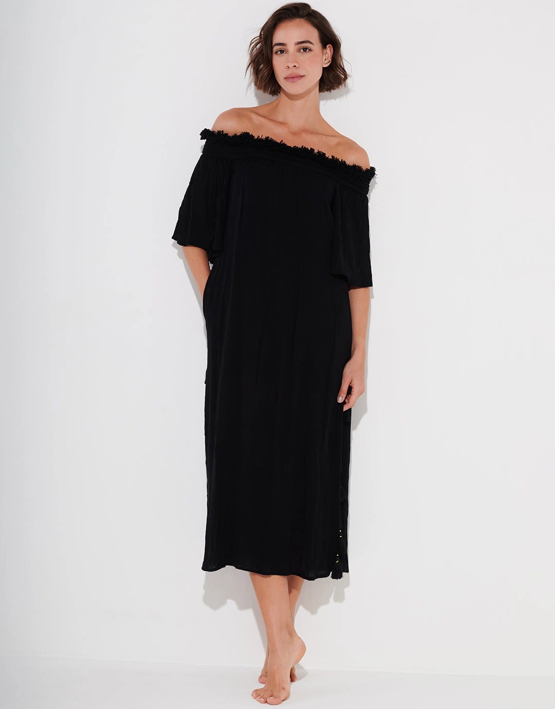 Off The Shoulder Dress - Black