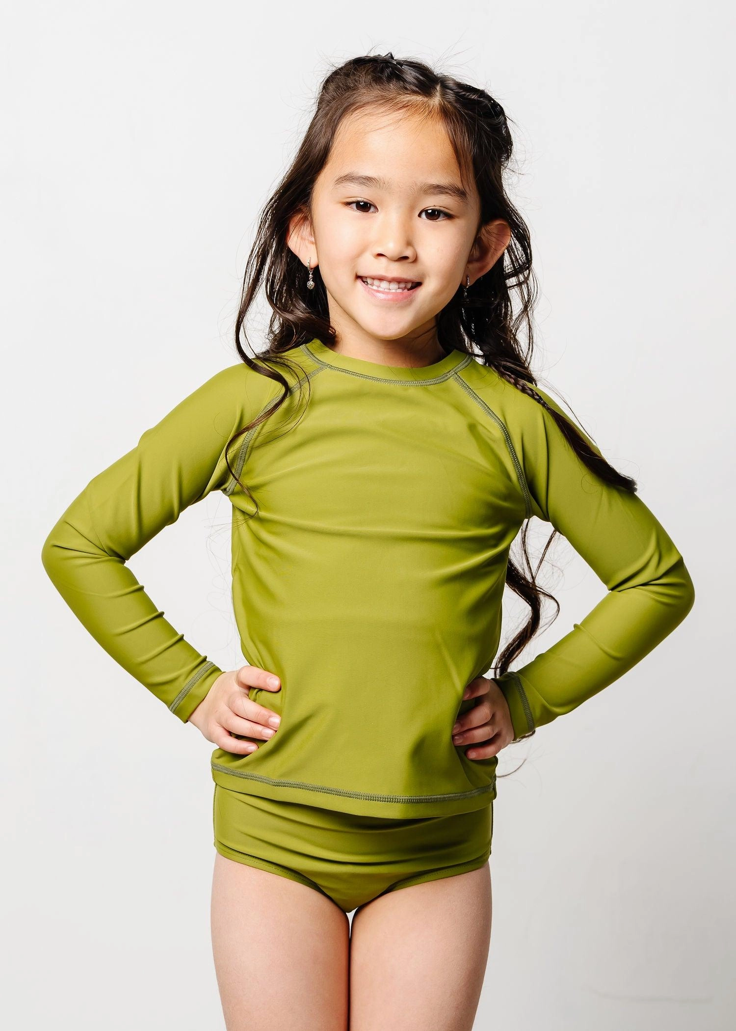Olive Green | Mini Rashguard Top (Unisex)