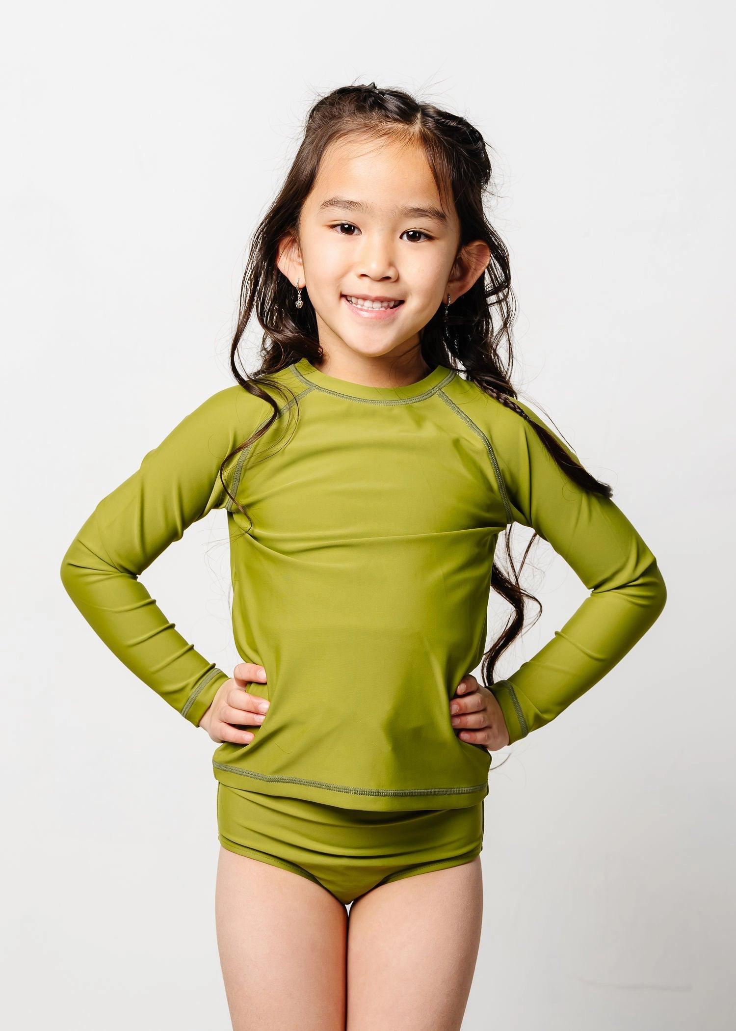 Olive Green | Mini Rashguard Top (Unisex)