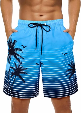 OlyPegic Mens Swim Trunks 9 Inch Quick Dry Board Shorts Mens Bathing Suit Beach Swimwear Mesh Lining with Zipper Pock