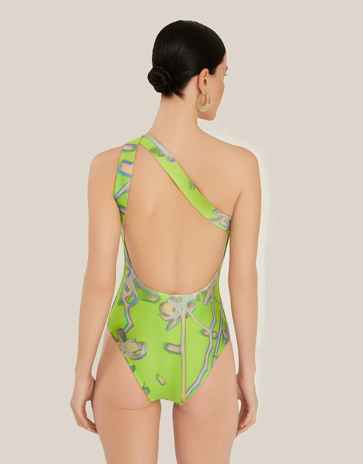 One Shoulder Swimsuit in Dandelion
