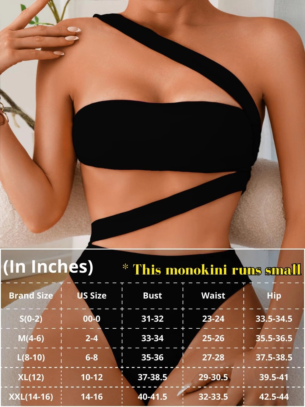 One Piece Swimsuit, Sexy Strappy Monokini, Size Runs Small