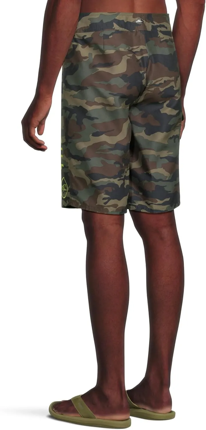 O'NEILL Men's 21 Inch Geo Print Boardshorts - Water Resistant Swim Trunks for Men with Quick Dry Stretch Fabric and Pockets