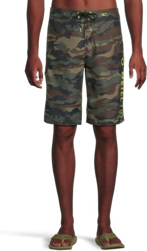 O'NEILL Men's 21 Inch Geo Print Boardshorts - Water Resistant Swim Trunks for Men with Quick Dry Stretch Fabric and Pockets