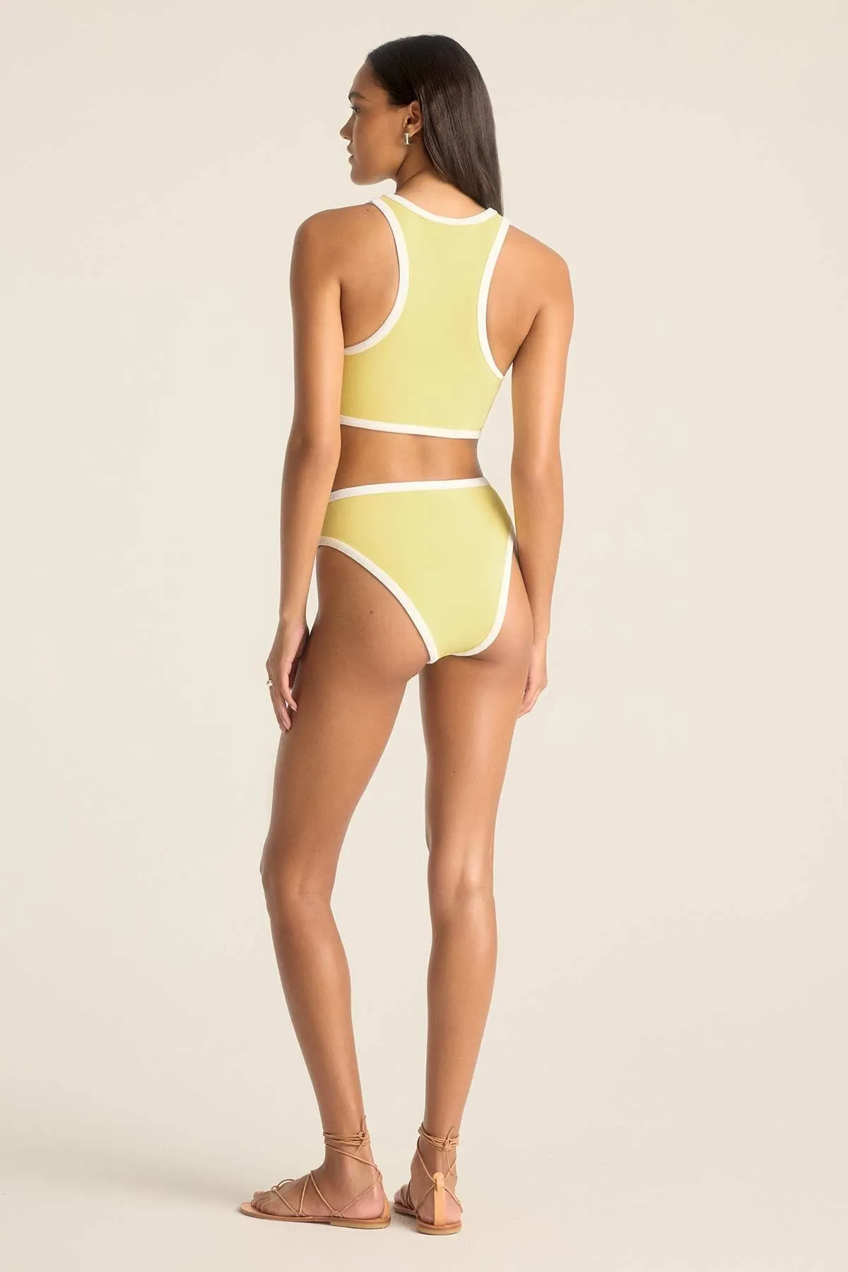 Pacific High Waist Bottom - Banana Cream Beachside Terry