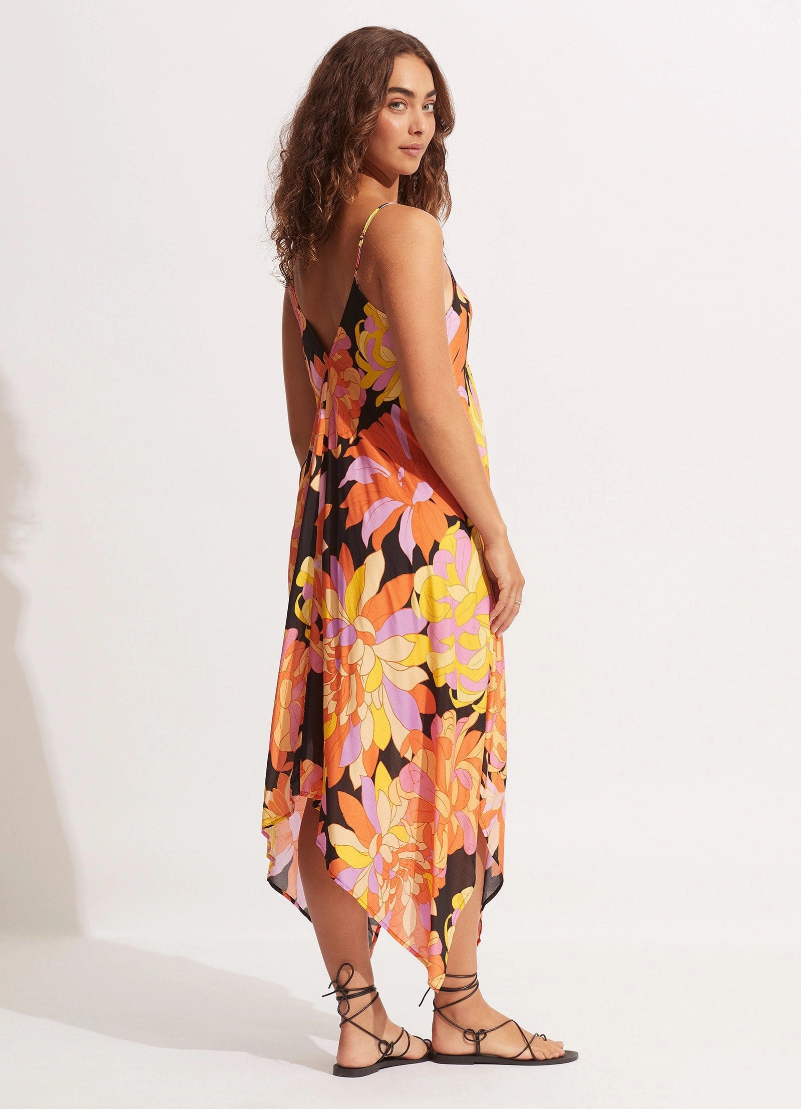 Palm Springs Scarf Dress - Black