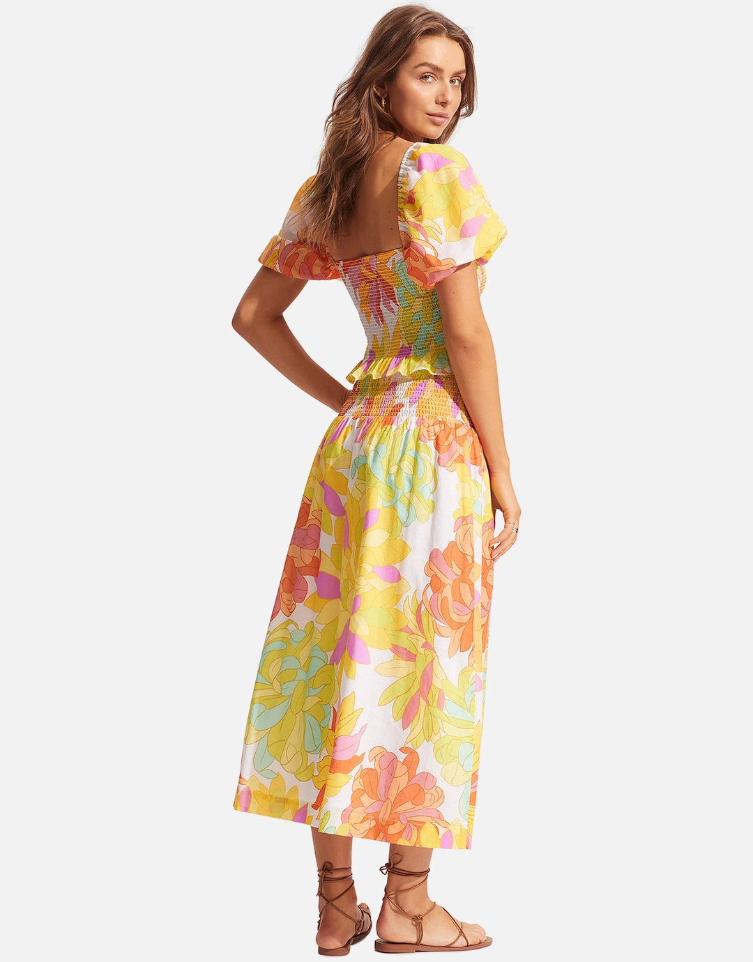 Palm Springs Shirring Top - Limelight