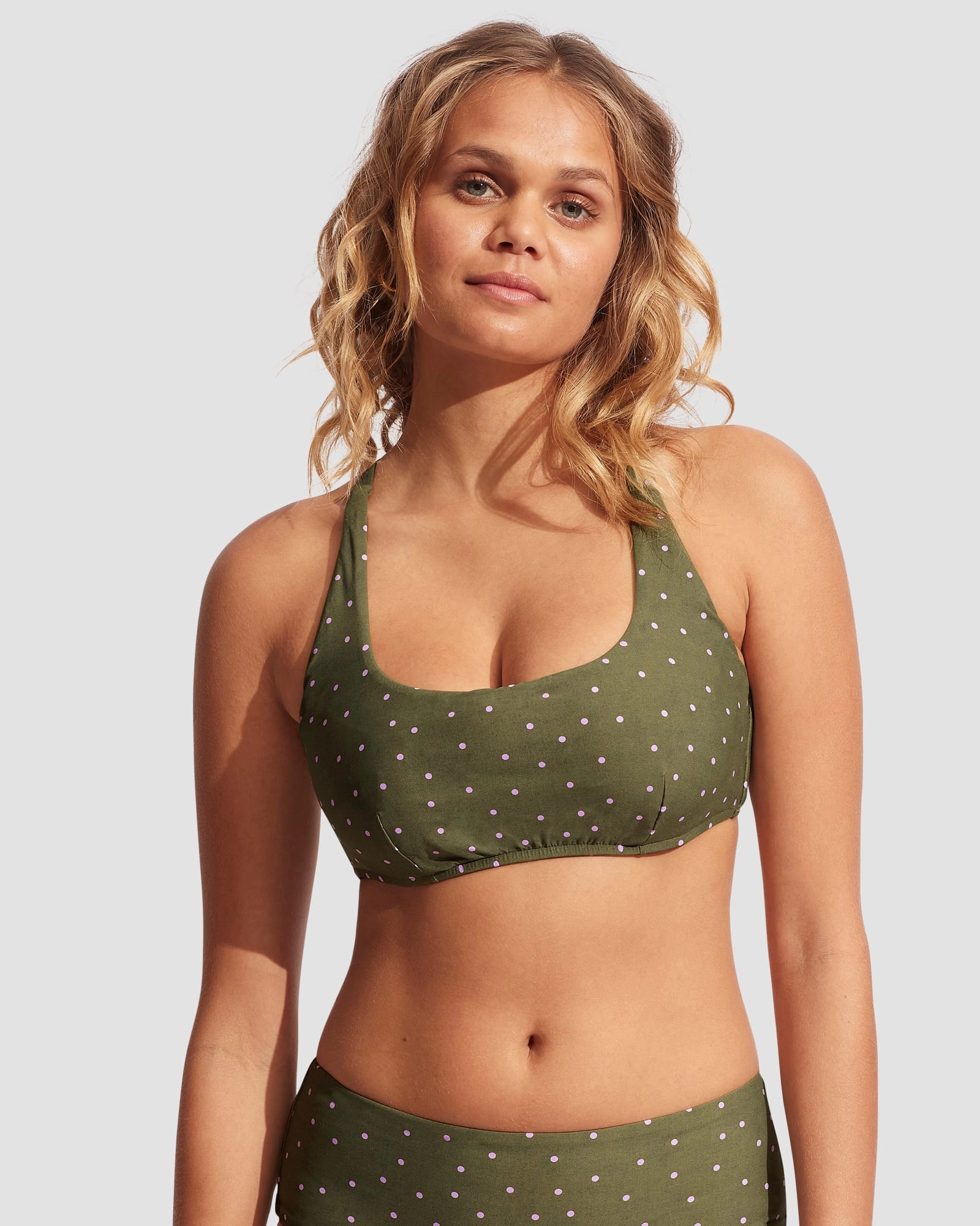 Paradise Garden DD Scoop Neck Halter - Avocado Spot