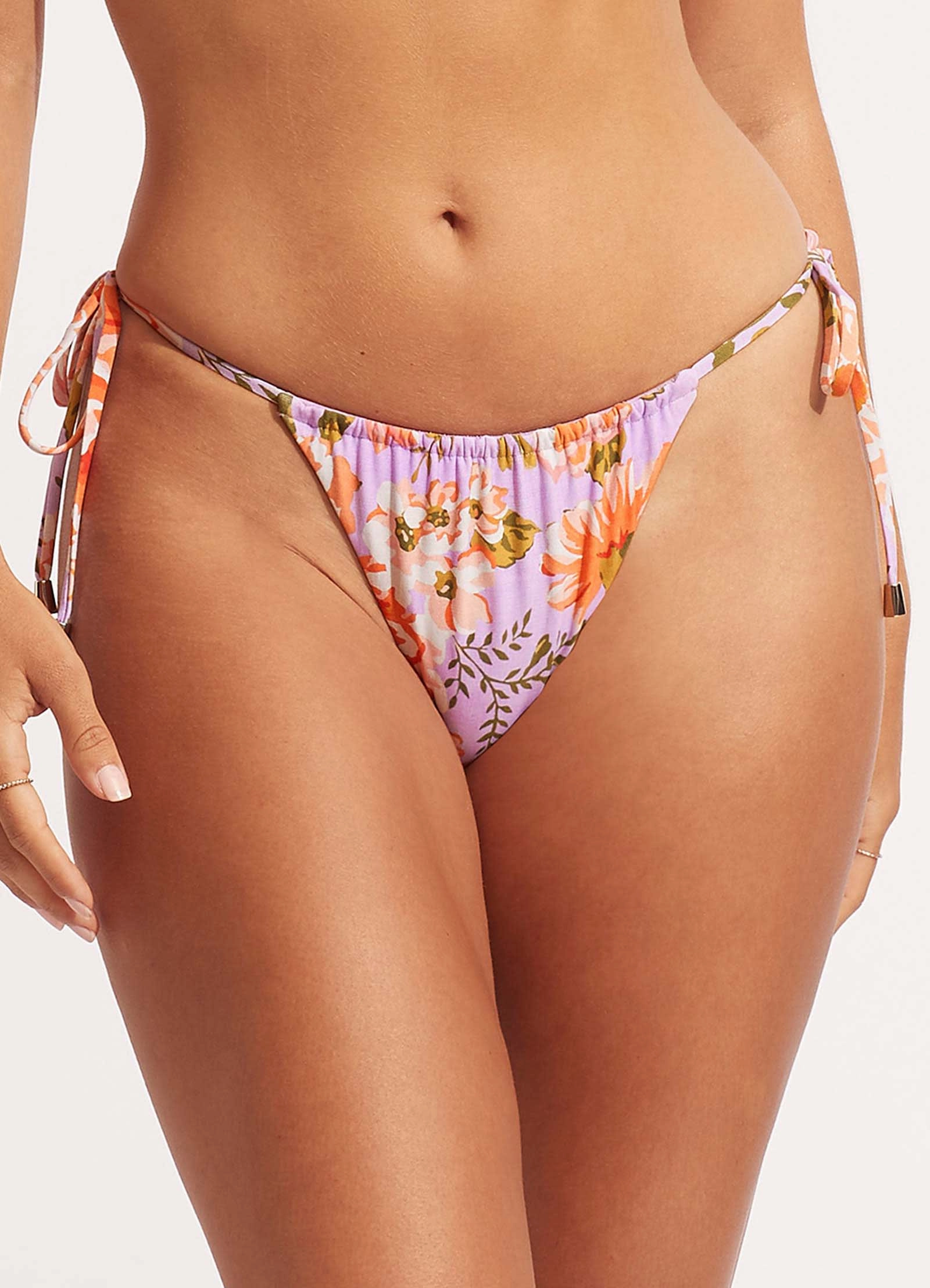 Paradise Garden DrawstringTie Side Rio Pant - Lilac