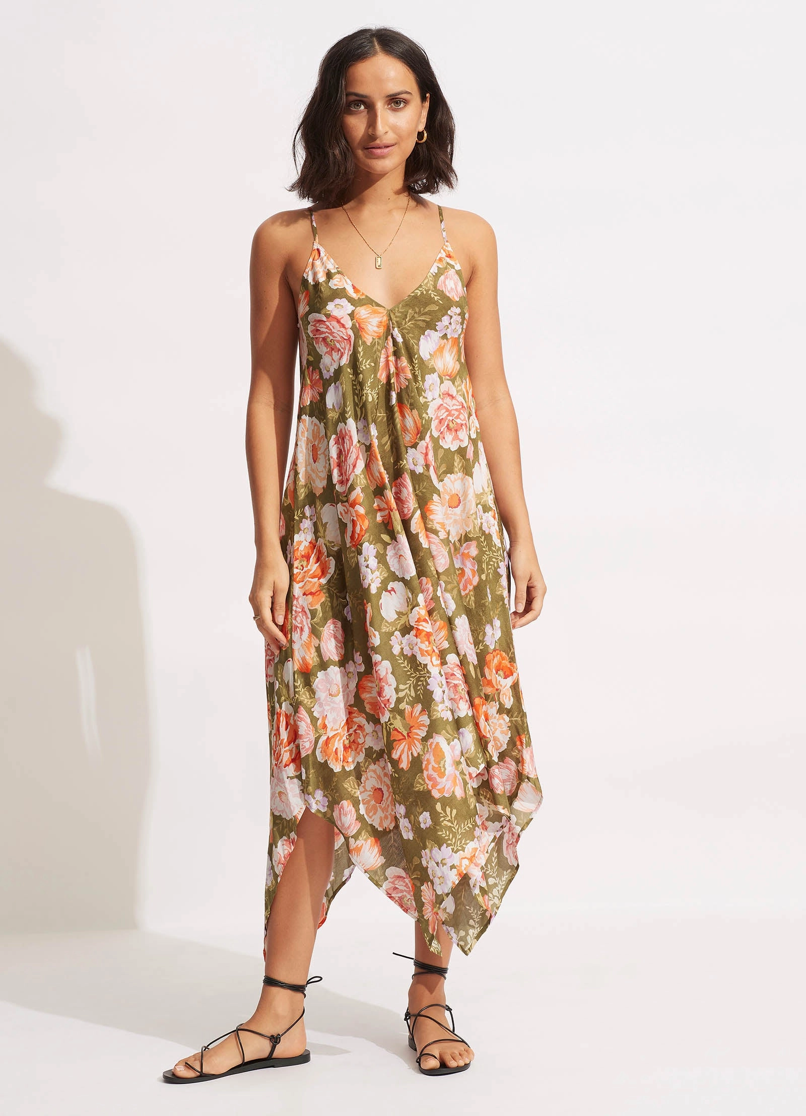 Paradise Garden Scarf Dress  - Avocado