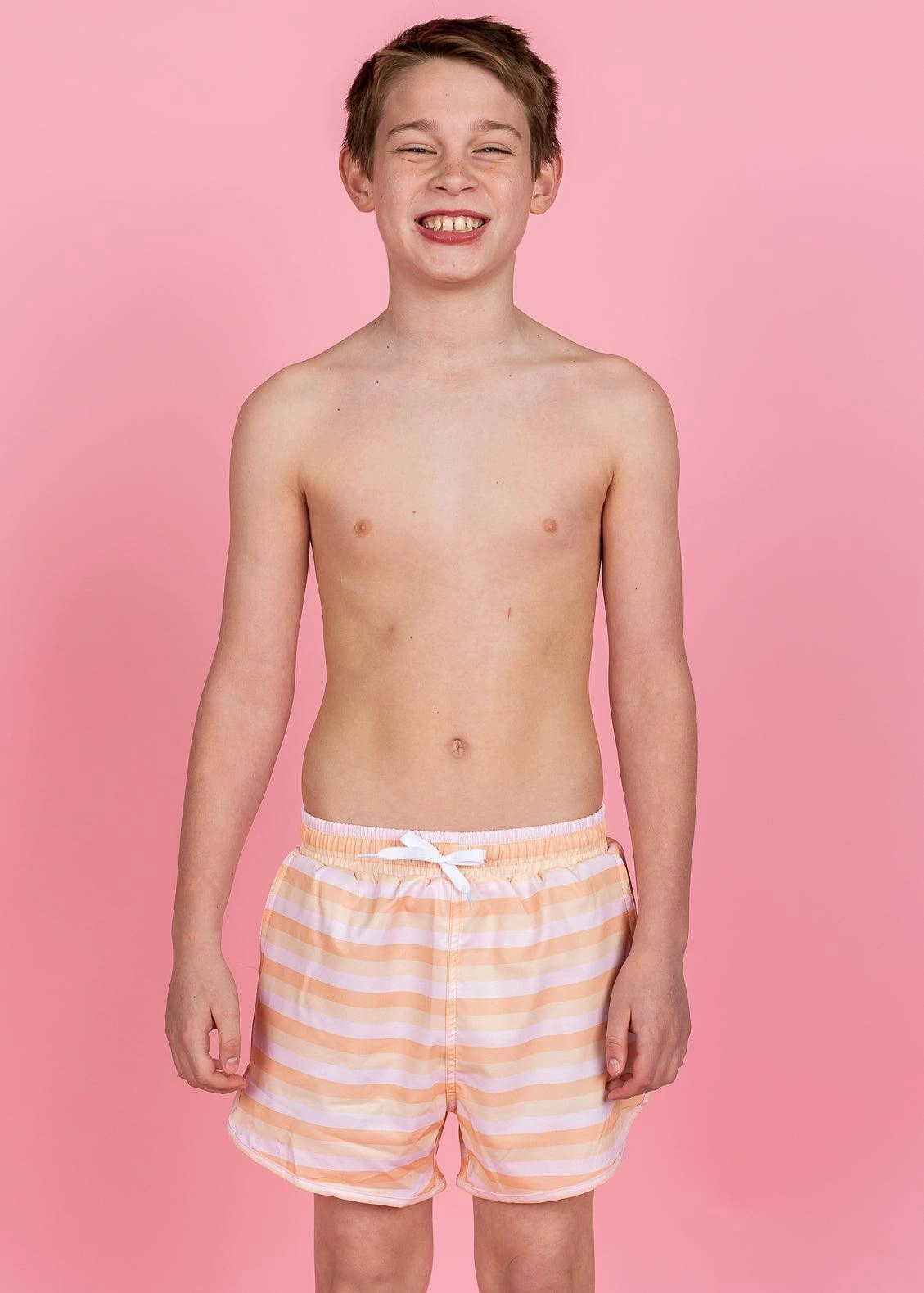 Peachy Stripe | Youth Retro Shorties